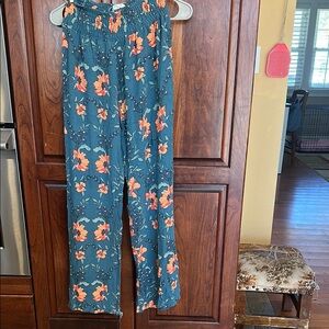 Vibrant Blue and Orange Wide Leg Jumpsuit with Playful Pattern